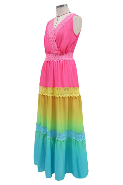 Leah – Ärmelloses Chiffonkleid mit tiefem V-Ausschnitt