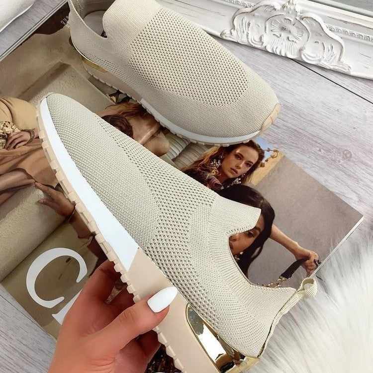 Damen Slip-On Sneaker Freizeit Atmungsaktiv Komfort Sportlicher Stil