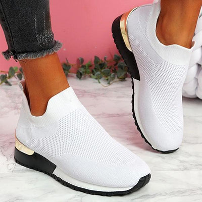 Damen Slip-On Sneaker Freizeit Atmungsaktiv Komfort Sportlicher Stil