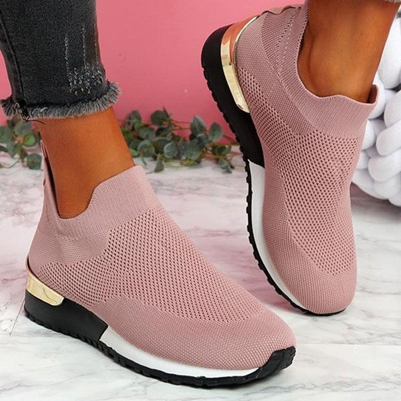 Damen Slip-On Sneaker Freizeit Atmungsaktiv Komfort Sportlicher Stil
