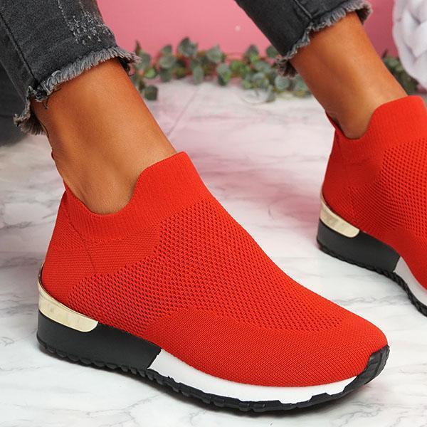 Damen Slip-On Sneaker Freizeit Atmungsaktiv Komfort Sportlicher Stil