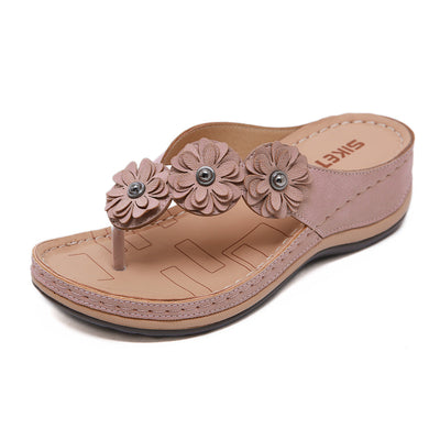 Grace – Retro Blumen-Sandalen für Damen