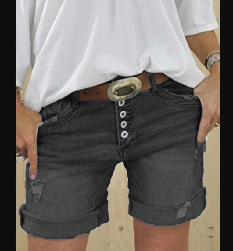 Stuttgart | Damen Ripped Denim Shorts