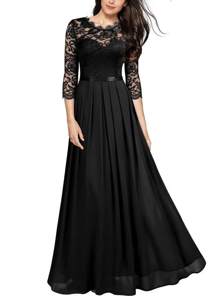Emma – Elegantes Chiffon-Spitzenkleid für Damen