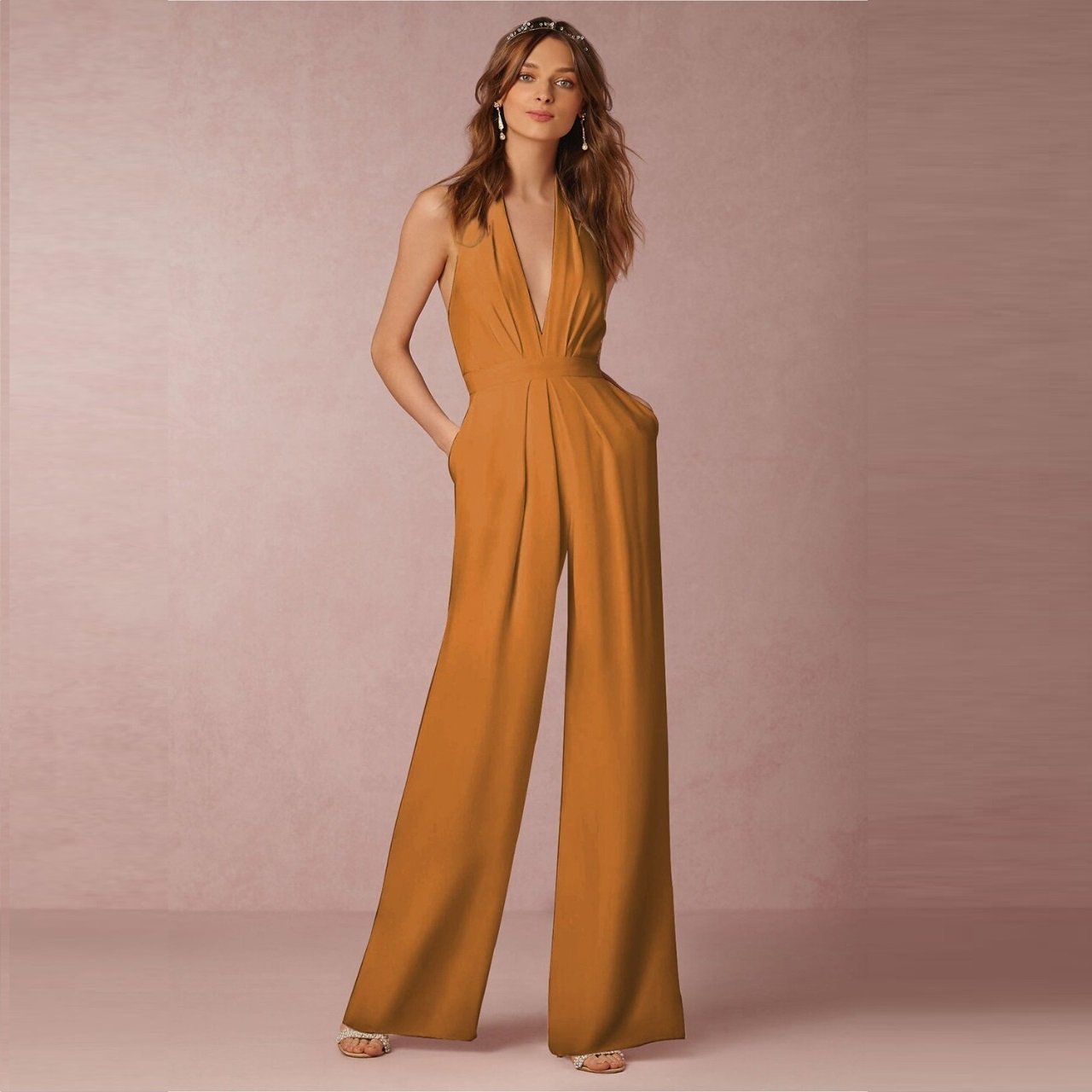 Sophie – Ärmelloser Jumpsuit mit Halterneck
