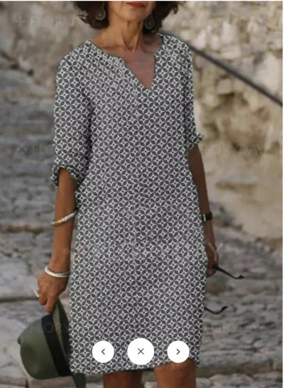 Ruth – Midikleid in Mehrfarben