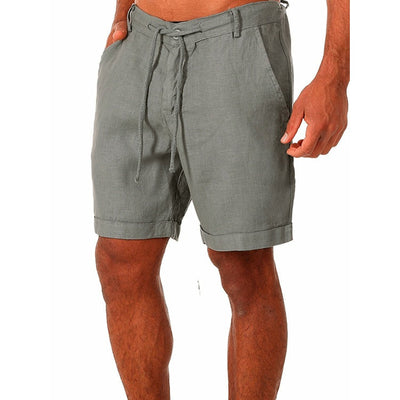 Men's Shorts With Solid Color Lace-up Sweatpants
