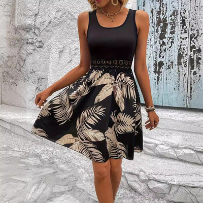 Hannah – Tropisches Druckkleid mit Spitze