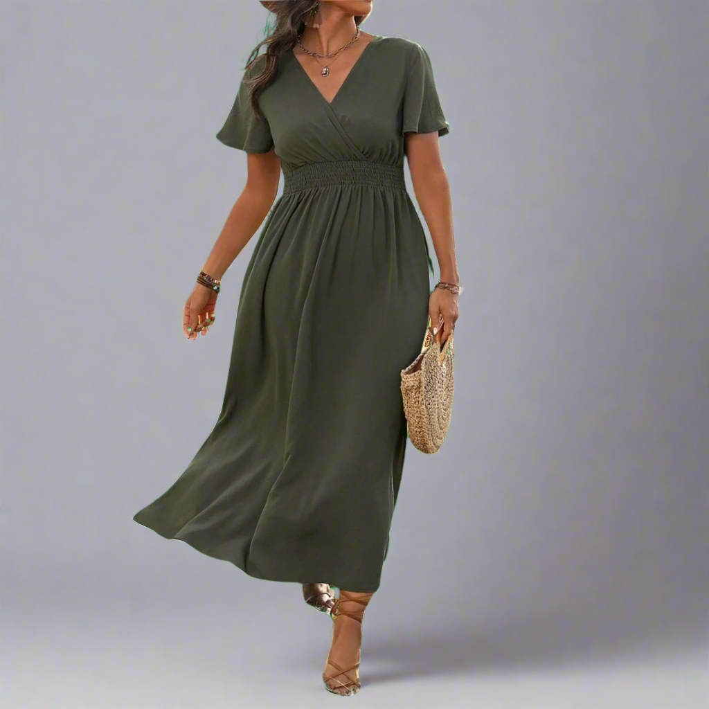 Yliane | Boho-Kleid aus Premium-Stoff mit elegantem V-Ausschnitt