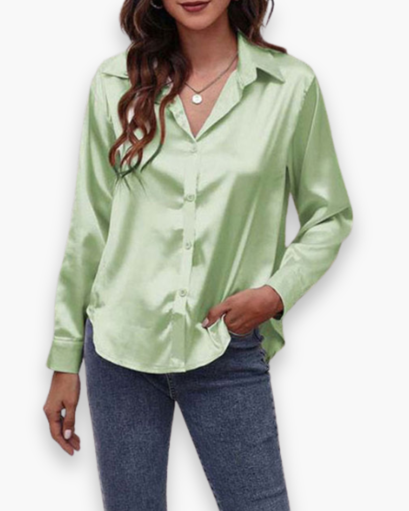 Damen Elegant Langärmelige Bluse | Festliche Blusen für Anlässe