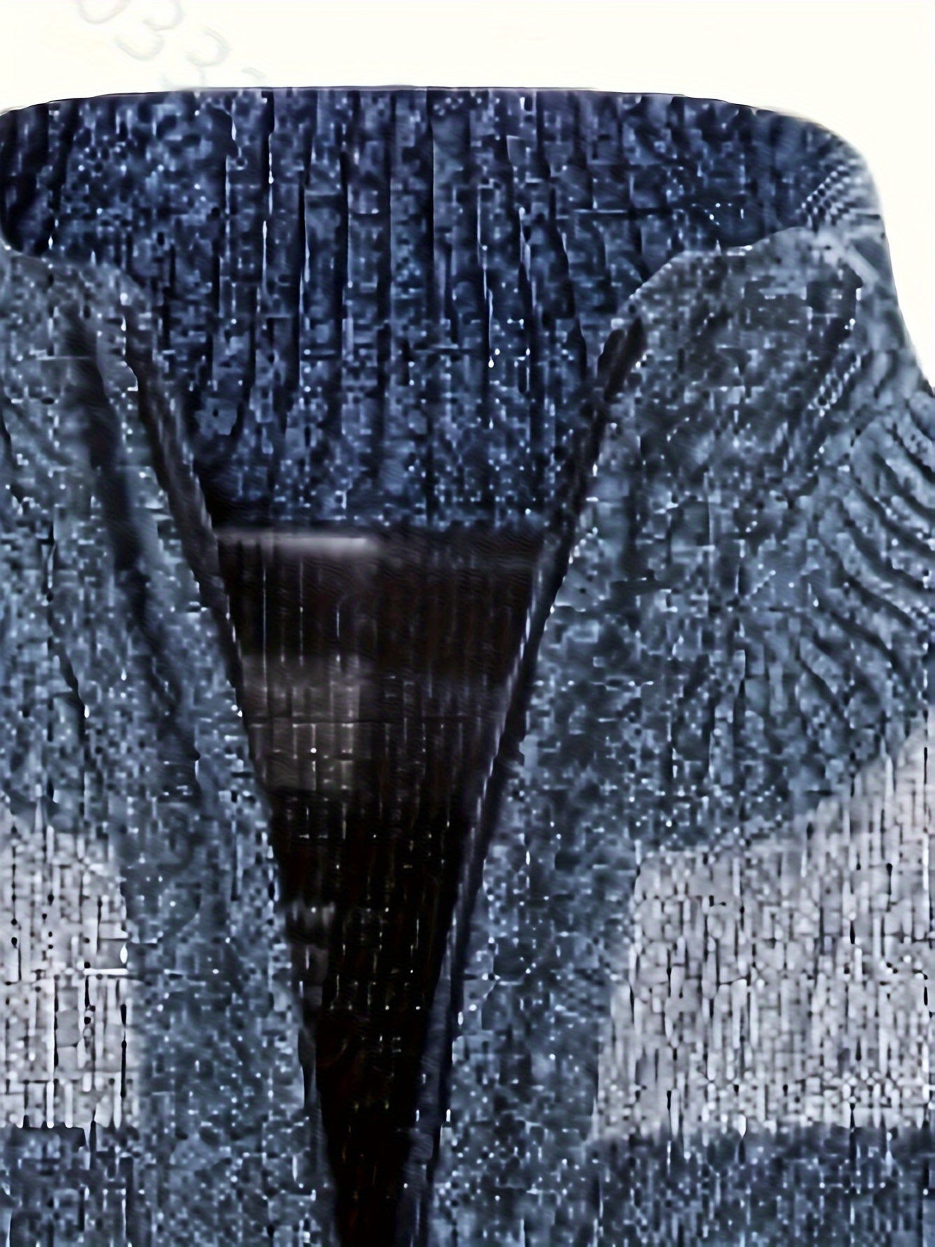 Strickpullover mit Fleecefutter und Ethnischem Wellenmuster