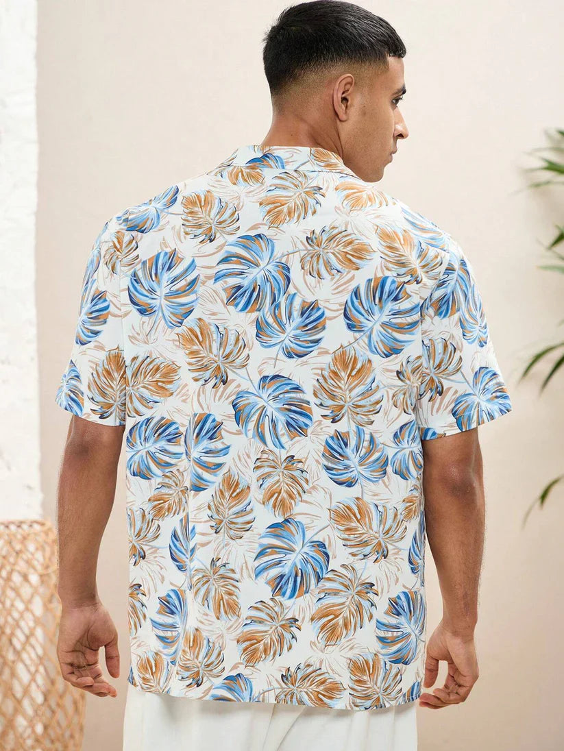 Harman - Kurzärmliges Hemd mit Bohemian-Festival-Pflanzenprint