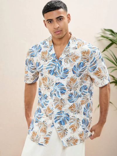 Harman - Kurzärmliges Hemd mit Bohemian-Festival-Pflanzenprint