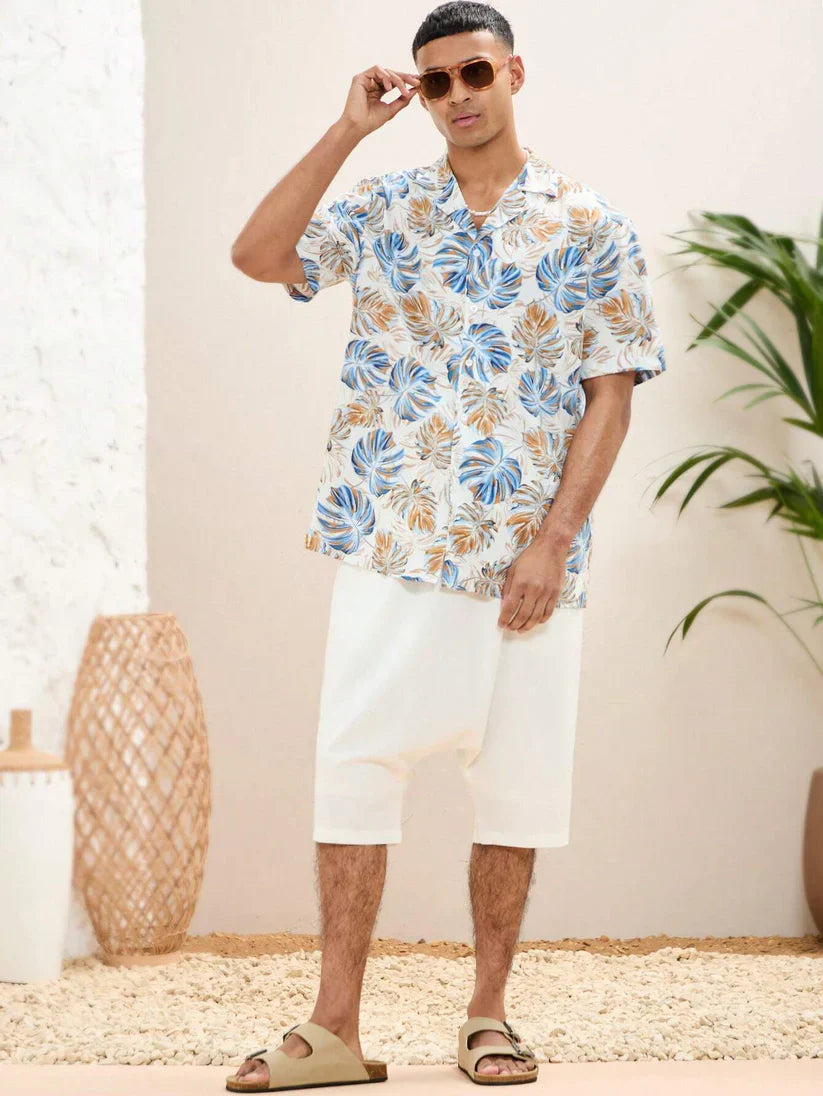 Harman - Kurzärmliges Hemd mit Bohemian-Festival-Pflanzenprint
