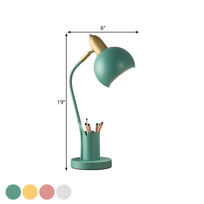 LumiSphere - Metallsphäre-Nachtischlampe mit röhrenförmigem Stifthalter-Design