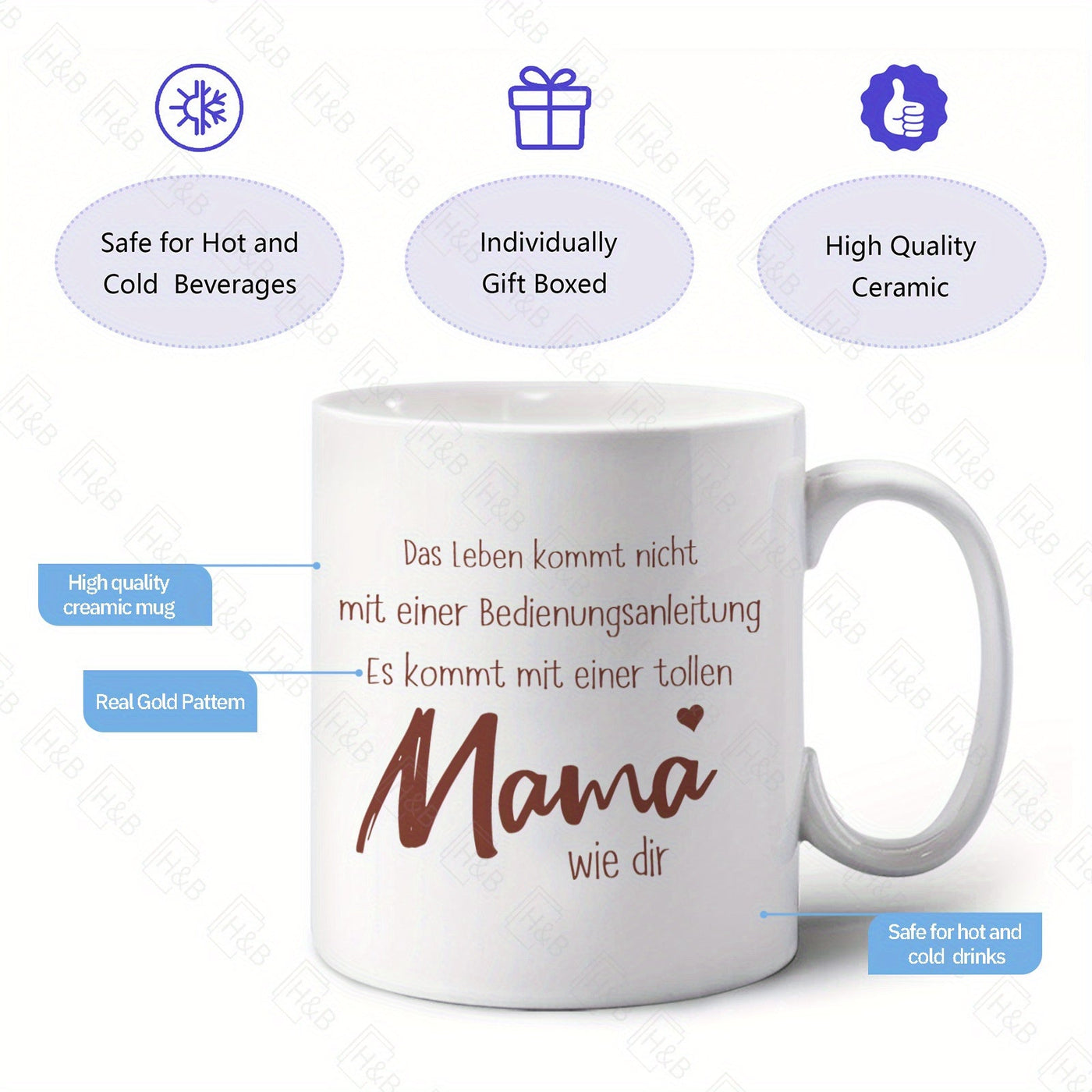 Schöne Elegante Kaffeetasse für Mama