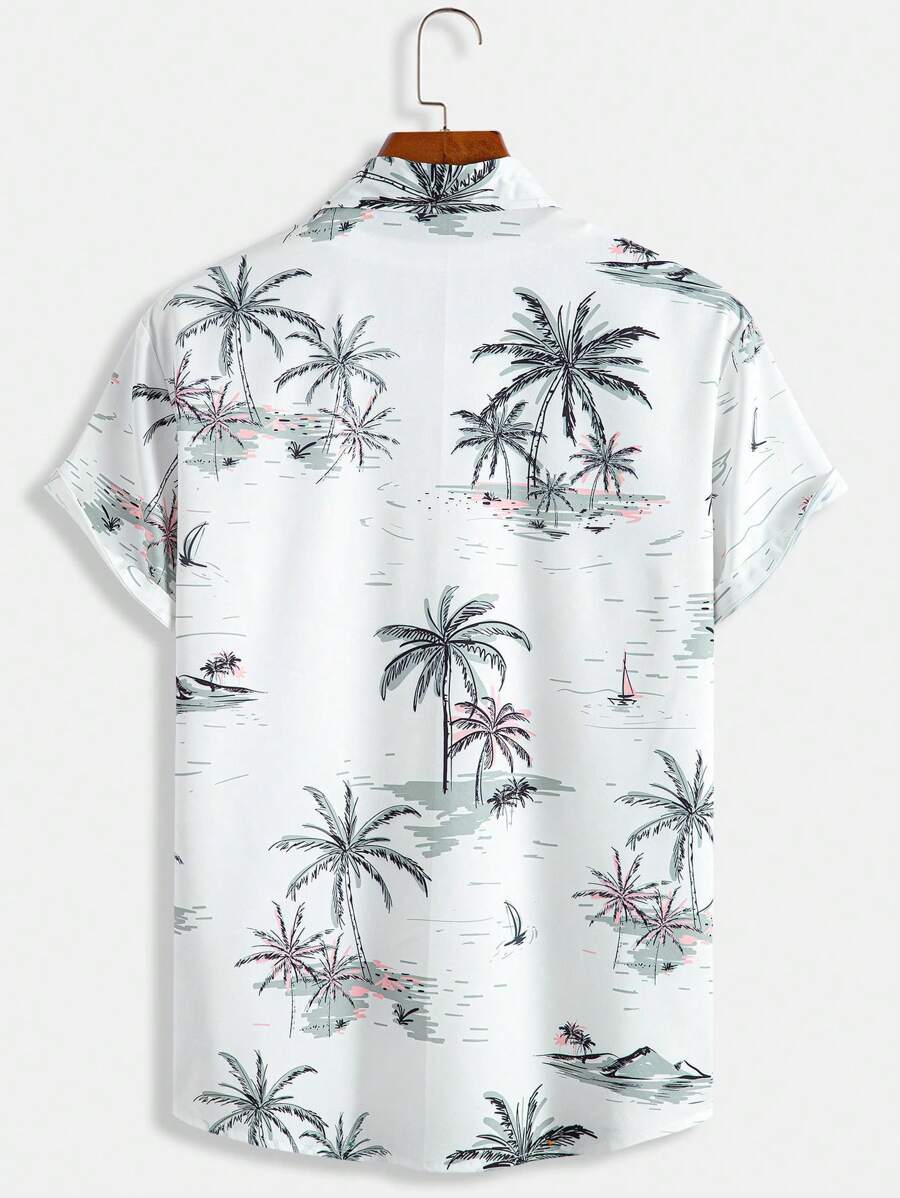 Gregor – Hawaiihemd Herren Pflanzen Print Lässig Sommerurlaub