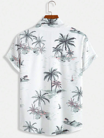 Gregor – Hawaiihemd Herren Pflanzen Print Lässig Sommerurlaub