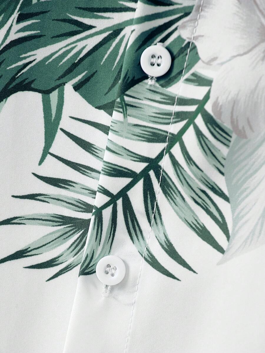 Gabriel – Tropenhemd Herren Pflanzenmuster Kurzarm Sommer