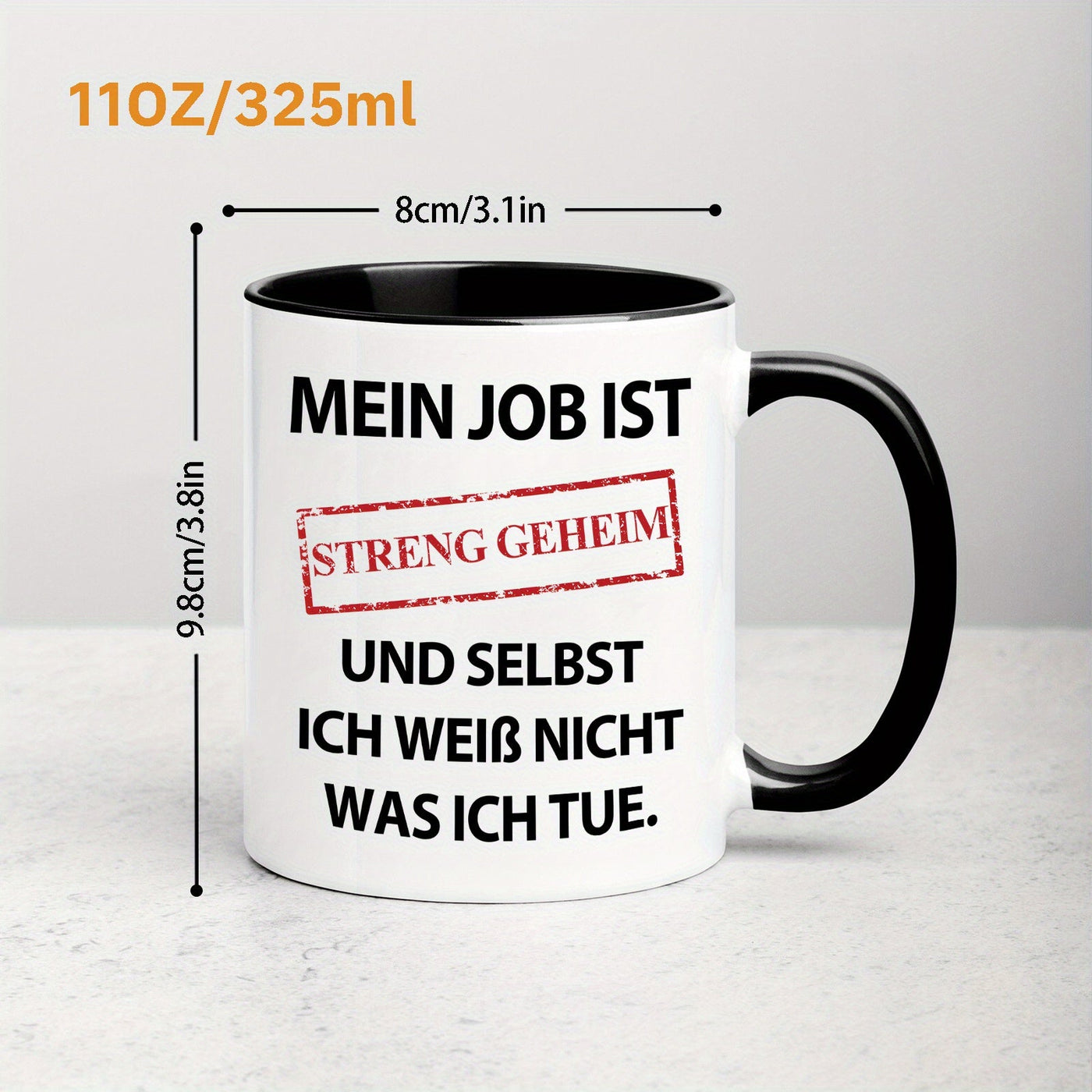 Streng geheim Tasse mit lustiger Aufschrift