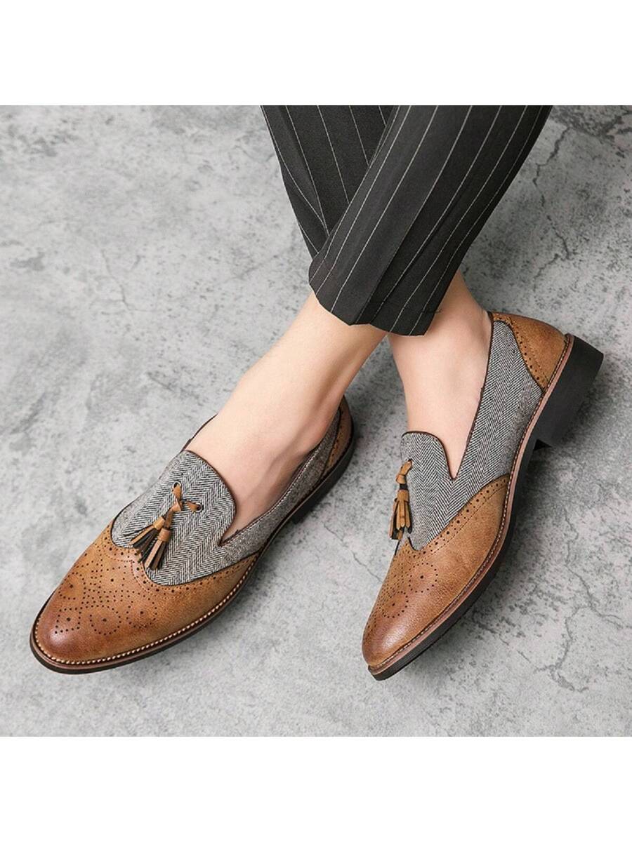 Ismael – Spitz Loafer Herren Floral Prägung Business