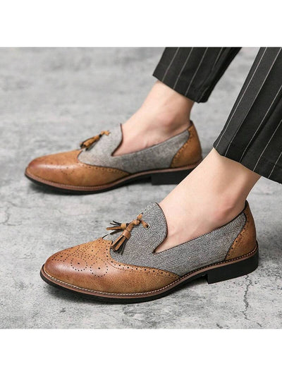 Ismael – Spitz Loafer Herren Floral Prägung Business