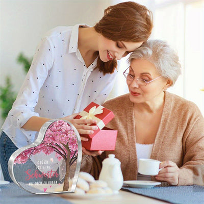 Liebevolles Schwester Acrylherz Andenken