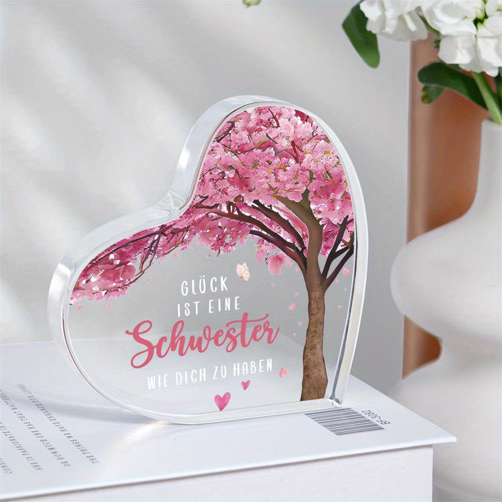 Liebevolles Schwester Acrylherz Andenken