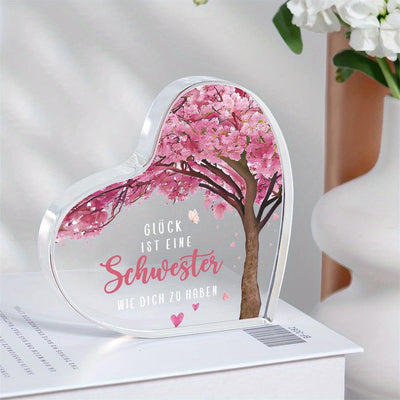 Liebevolles Schwester Acrylherz Andenken