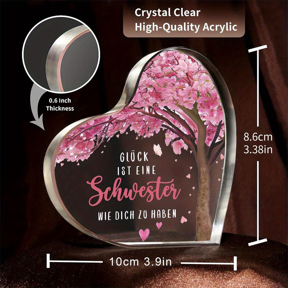 Liebevolles Schwester Acrylherz Andenken