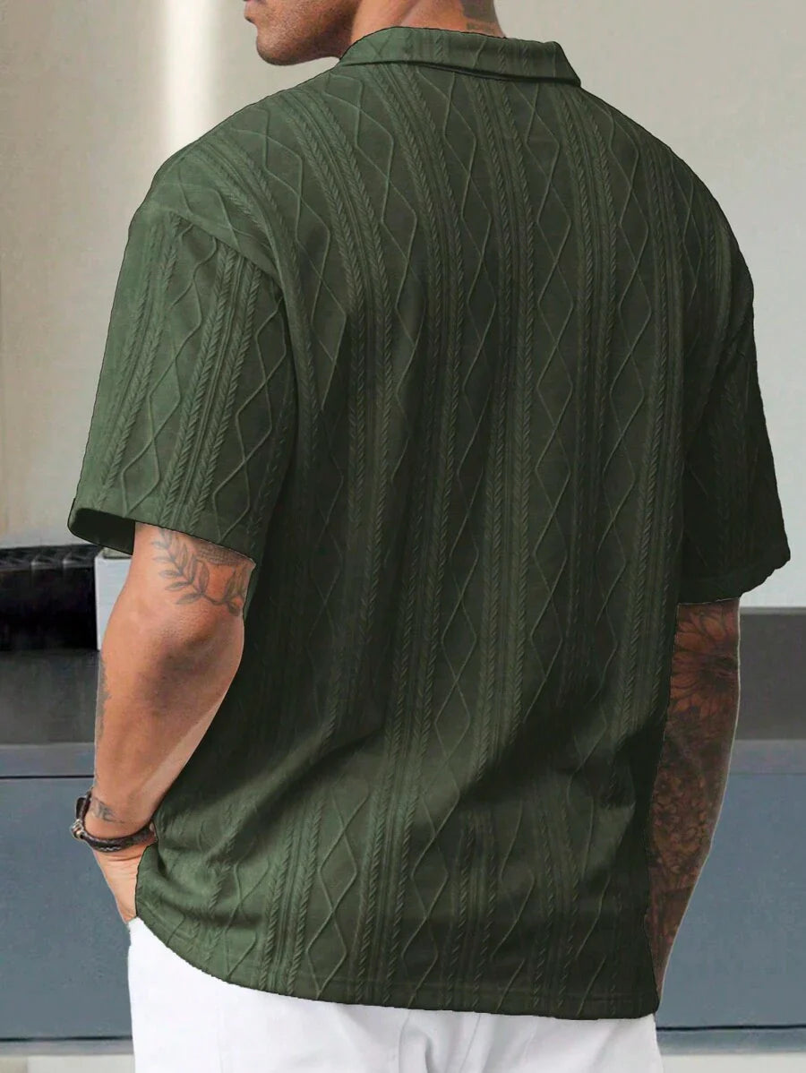 Lennart – Poloshirt Herren Geometrisch Strukturiert Kurzarm Pendlerlook