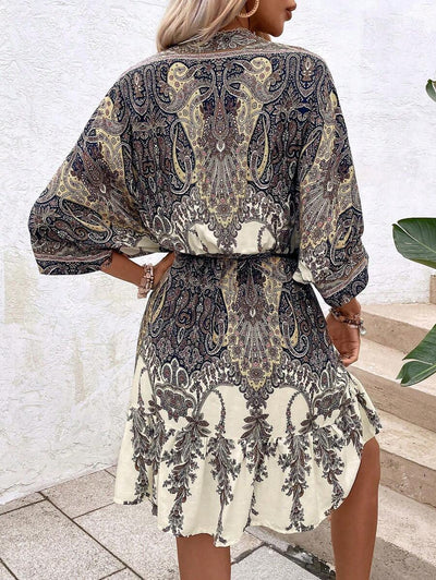 Philippa – Paisley Kleid Damen Fledermausärmel Quasten Urlaub