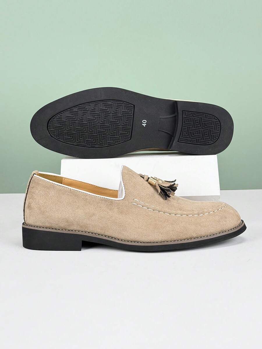 Claus – Quasten Loafer Herren Wildleder Beige Klassisch