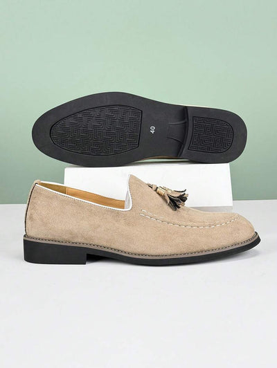 Claus – Quasten Loafer Herren Wildleder Beige Klassisch