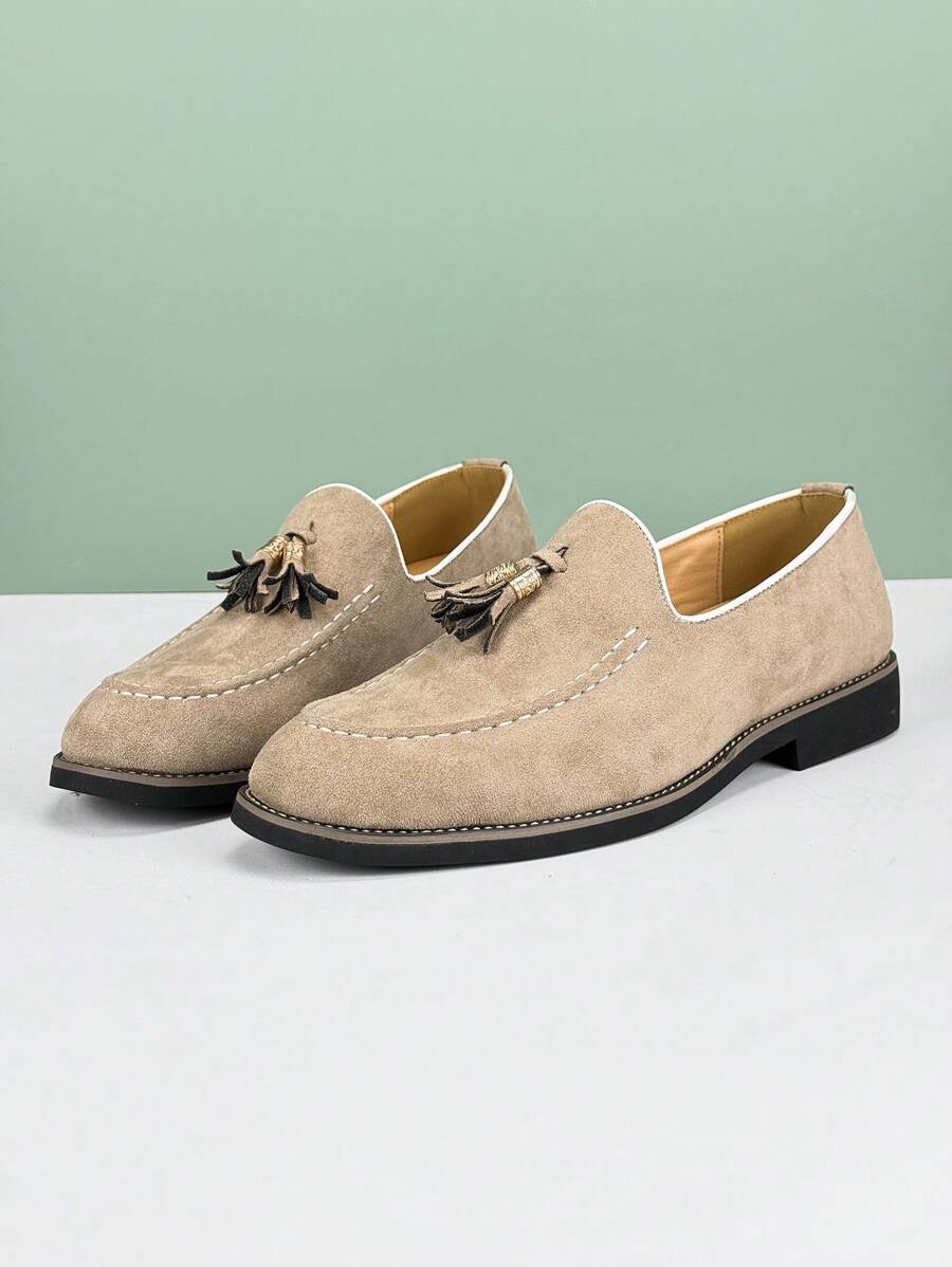 Claus – Quasten Loafer Herren Wildleder Beige Klassisch