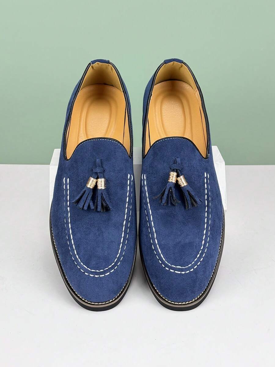 Immanuel – Quasten Loafer Herren Blau Wildleder Business