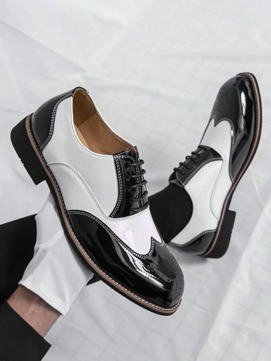 Clemens – Oxford Herrenschuhe Zweifarbig Retro Schnürung