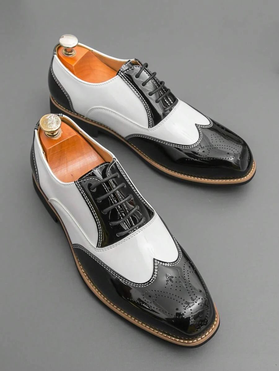 Clemens – Oxford Herrenschuhe Zweifarbig Retro Schnürung