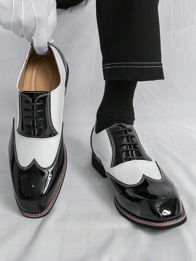 Clemens – Oxford Herrenschuhe Zweifarbig Retro Schnürung