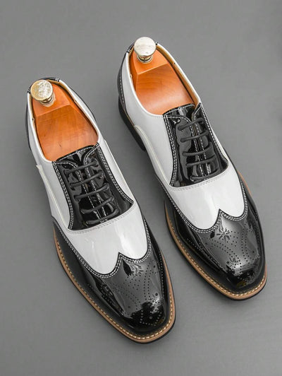 Clemens – Oxford Herrenschuhe Zweifarbig Retro Schnürung