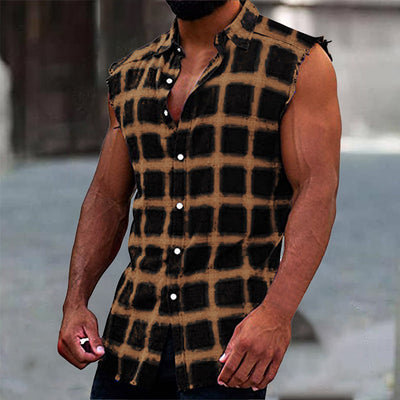 Bruce - Vintage Style Ärmelloses Herrenhemd