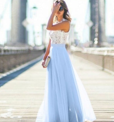 Lucía - Langes Kleid mit floraler Spitze