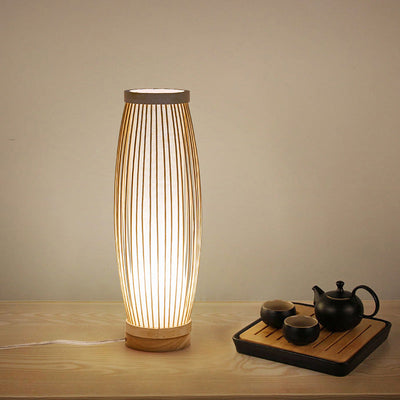 BambooSerenity - Asiatisch inspirierte längliche Nachttischlampe