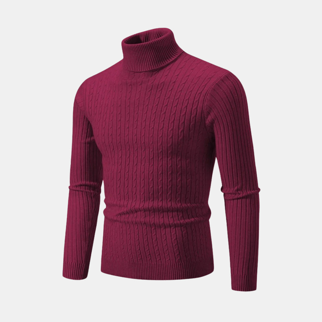 Antonio™ | Strickpullover mit Rollkragen und Zopfmuster