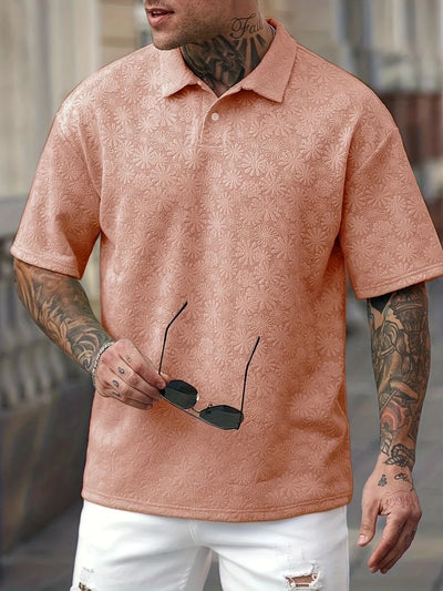 Malcolm - Kurzärmliges Poloshirt mit Gänseblümchenstruktur für Herren