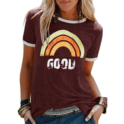 Joshua – Regenbogen Print Kurzarmshirt