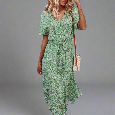 Marzeline | Sommerkleid mit Taillengürtel aus leichter Premium-Baumwolle