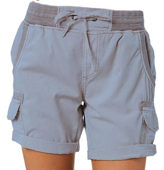 Damen Cargoshorts mit elastischem Bund – Bequeme Freizeithose, Casual Style, ideal für Sommer & Outdoor