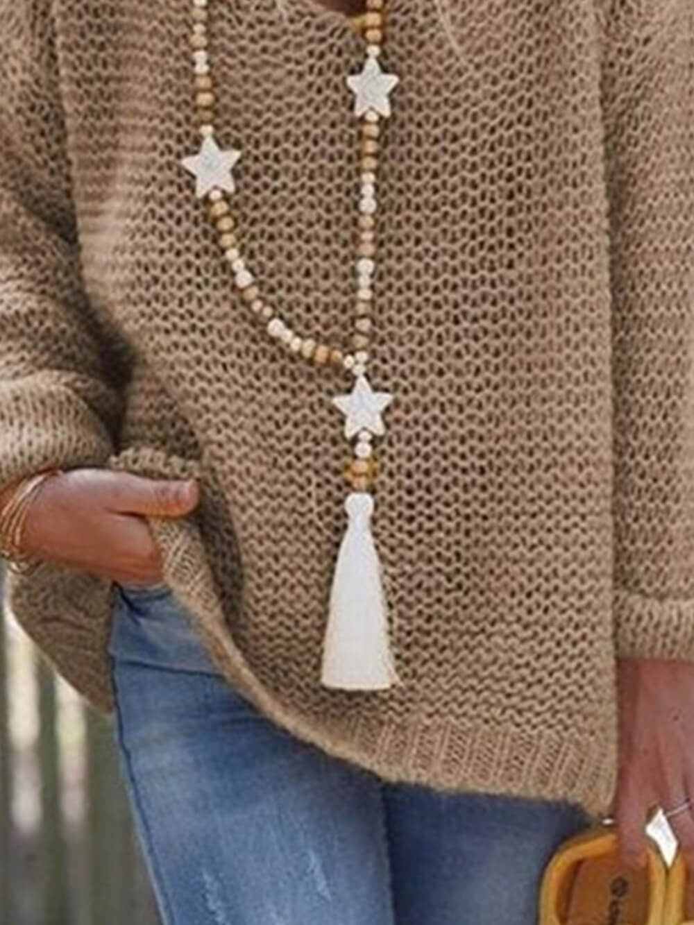 V-Ausschnitt Pullover mit langen Ärmeln