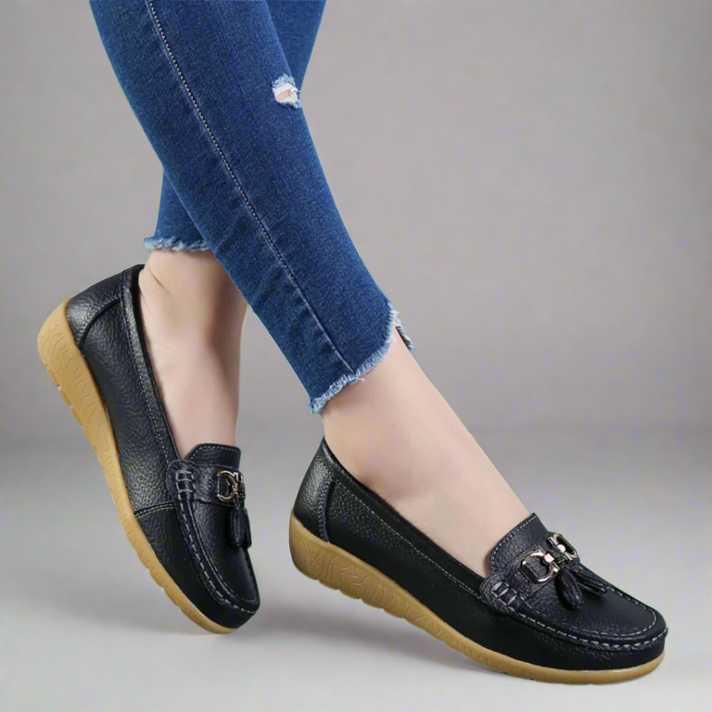 Ulfrida | Orthopädische Leder Mokassins Komfort und Stil